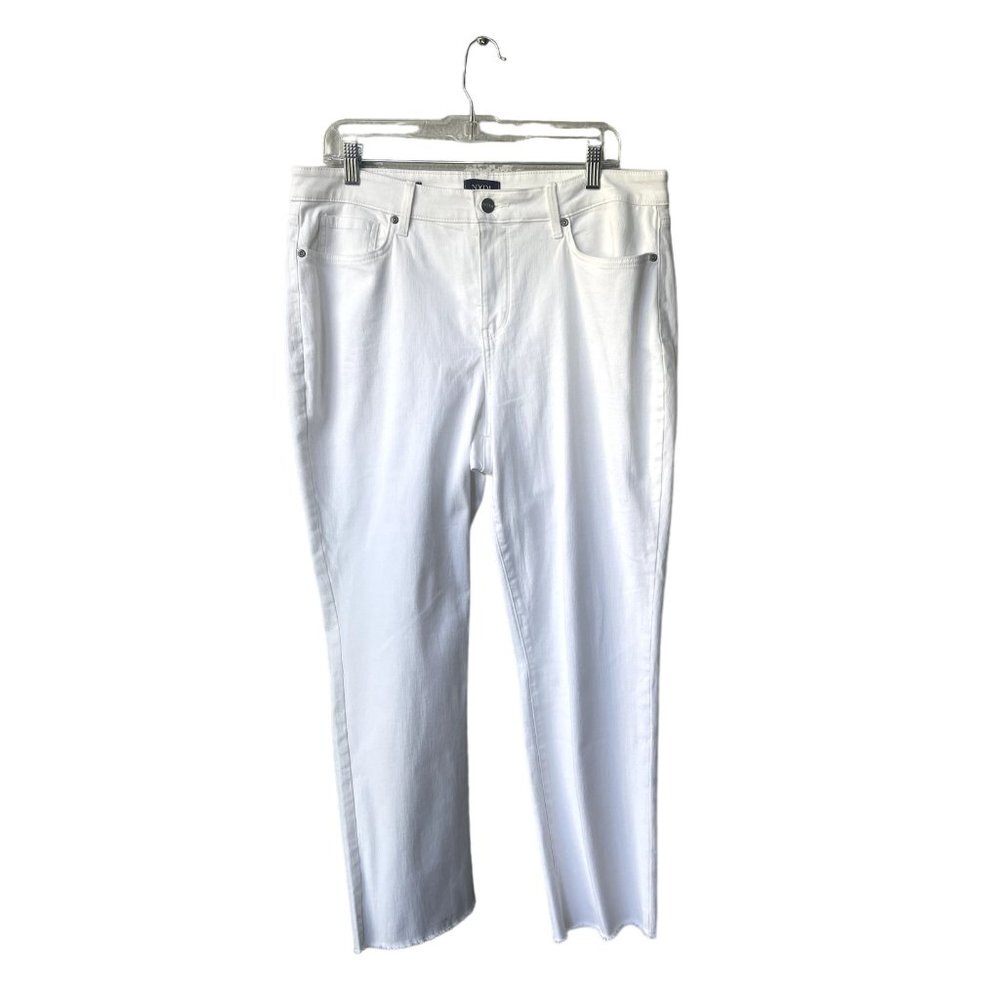 NYDJ Sheri Slim Lift Tuck Technology Size 14 High Rise High Waist White Jeans - Picture 4 of 13